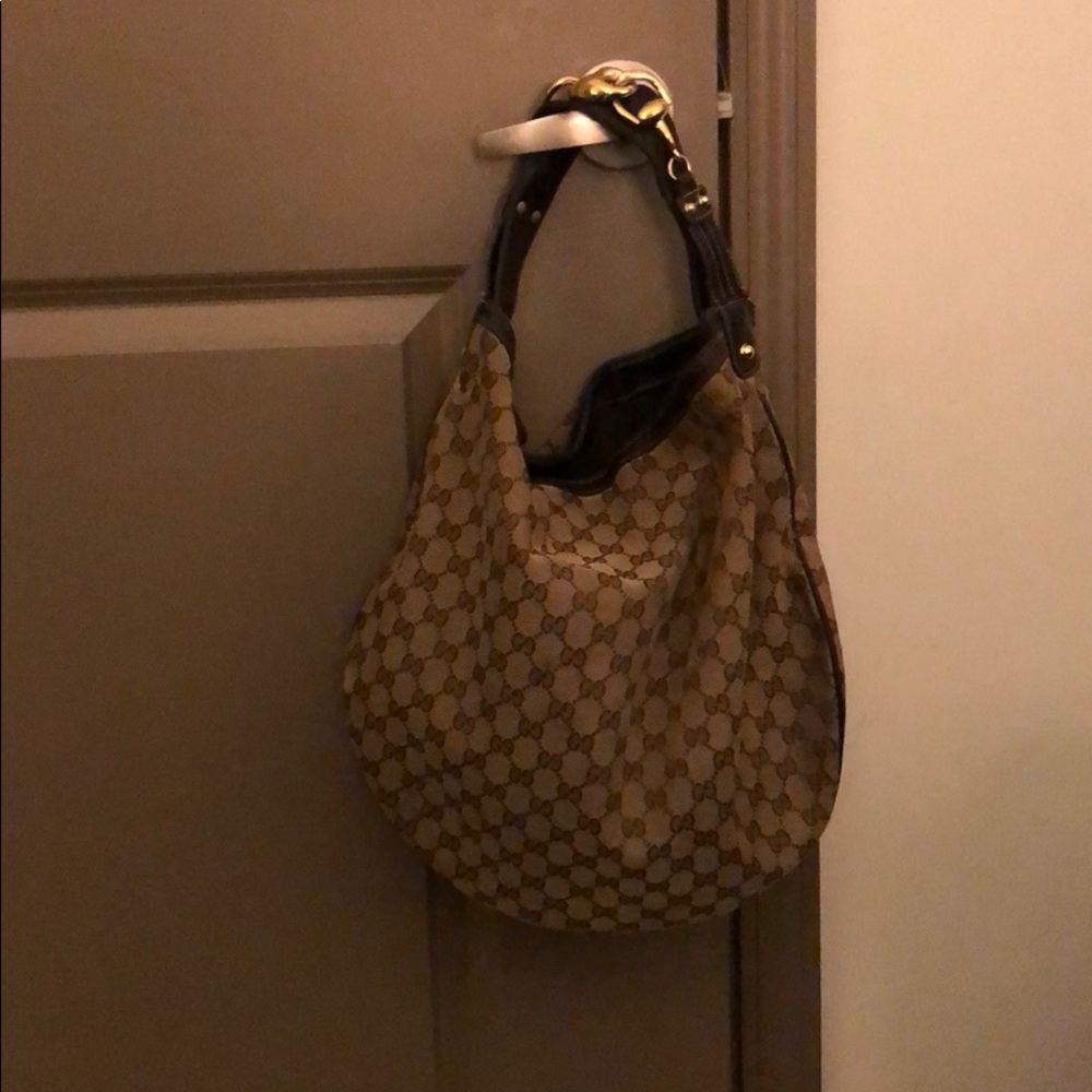 Monogram Gucci Hobo Handbag